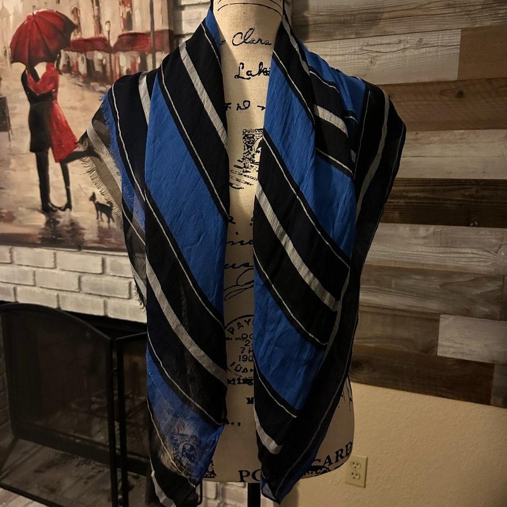 Beautiful blue/black striped scarf